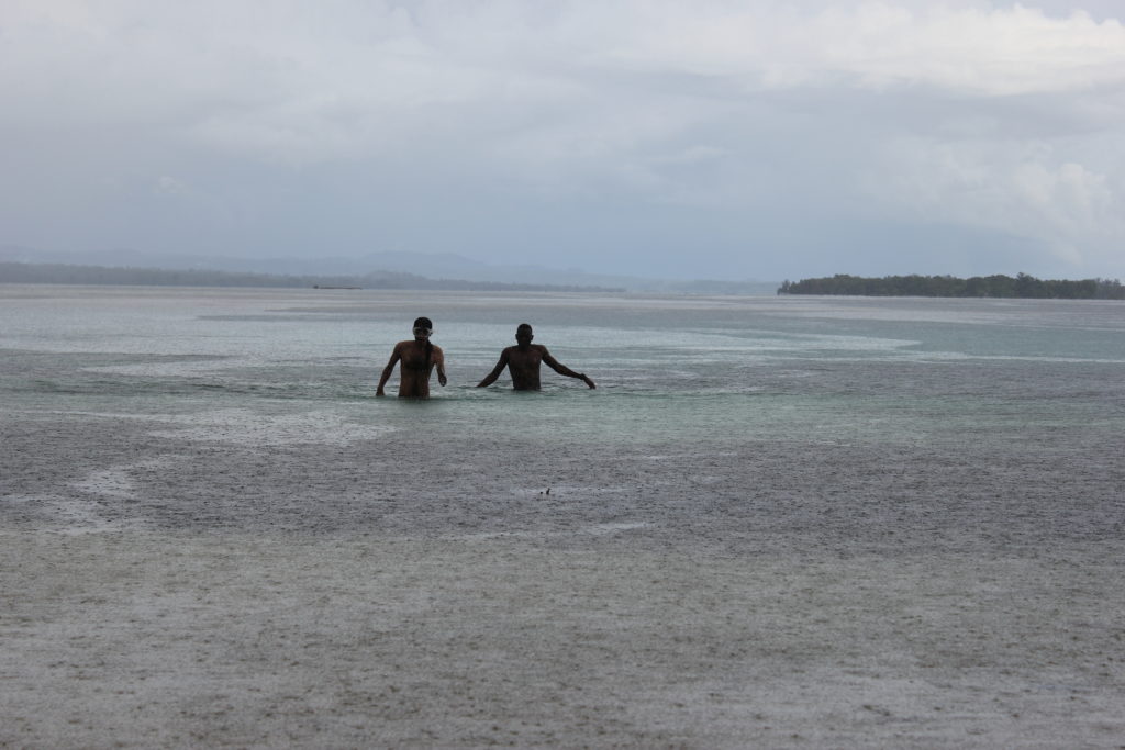 Photo of Behrouz Boochani and Abdul Aziz Muhamat at Hauwei Island, PNG